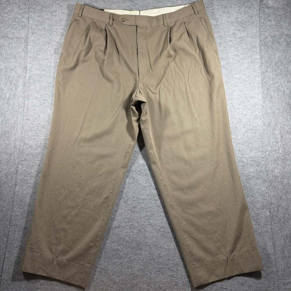 Vintage Brooks Brothers Clark Wool Dress Pants Mens 40x28 Khaki Pleated Front